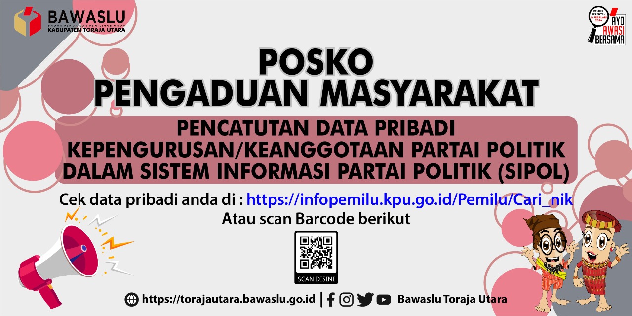 Bawaslu Toraja Utara Buka Posko Pengaduan Masyarakat